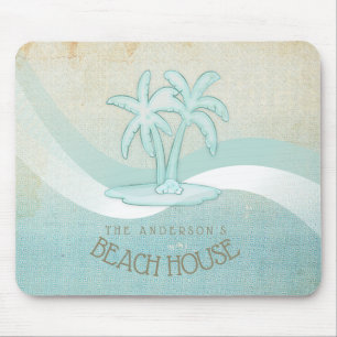 Beach House Handflatan Träd Aqua ID623 Musmatta