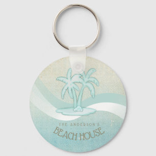 Beach House Handflatan Träd Aqua ID623 Nyckelring