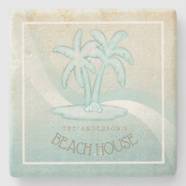 Beach House Handflatan Träd Aqua ID623 Stenunderlägg
