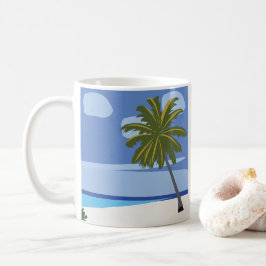 Beach House Handflatan Träd Vacation Beach Kaffemugg