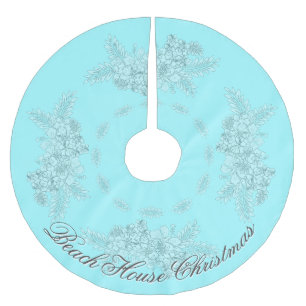 Beach House-jul Hibiscus Swag Mute Julgransmatta Borstad Polyester