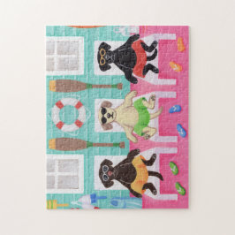 Beach House Labrador Boys Painting Pussel