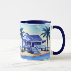 Beach House med Handflatan Träd Mugg