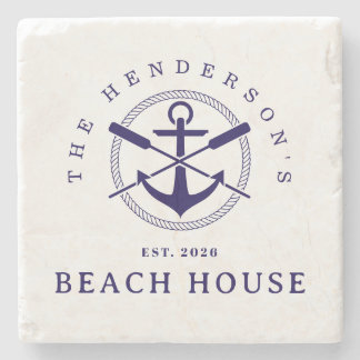 Beach House  Nautical Anchor Blue navy Vacation Stenunderlägg