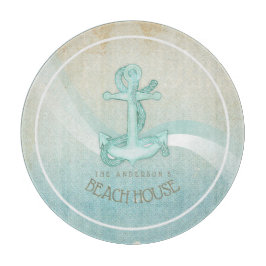 Beach House Nautical Anchor och Rope Aqua ID623