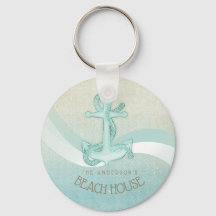 Beach House Nautical Anchor och Rope Aqua ID623
