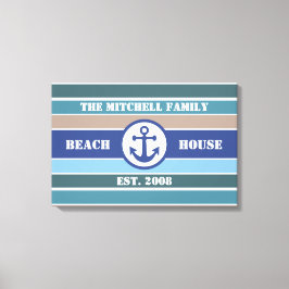 Beach House Nautical anpassningsbar canvas