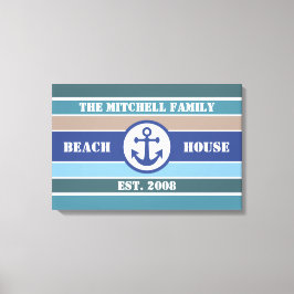 Beach House Nautical anpassningsbar canvas