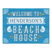 Beach House Nautical Coastal Blue | Anpassat namn