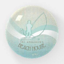 Beach House Nautical Fisherman Aqua Blue ID623