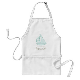 Beach House Nautical Sailboat Aqua Blue ID623 Förkläde