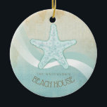 Beach House Nautical Starfish Aqua Blue ID623<br><div class="desc">Med den här produkten i det mjuka färgen av hav och sand kan du enkelt lägga till din egen namn och text med hjälp av den angivna mallen. Den enkla stjärnbilden på en tryckt, vattenfärgad bakgrund markeras med en vågaccent i akvarium och vitt. Om du inte har turen att ha...</div>
