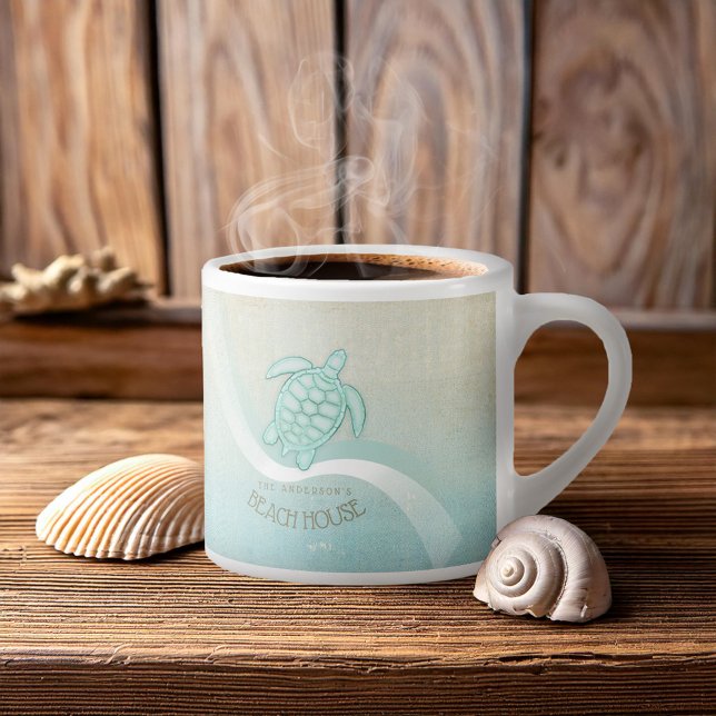 Beach House Nautical Turtle Aqua Blue ID623 Espressomugg (Skapare uppladdad)