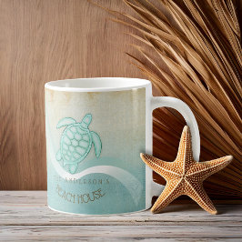 Beach House Nautical Turtle Aqua Blue ID623 Kaffemugg