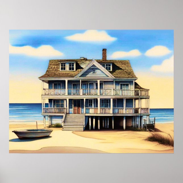 Beach House på Sand Poster (Framsidan)
