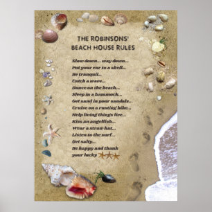 Beach House Regler (anpassade) Poster