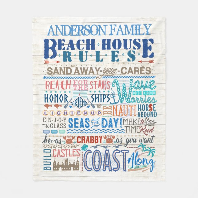 Beach House Regler Coastal Family Cottage | Anpass Fleecefilt (Framsidan)