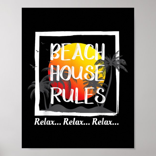 Beach House Regler Summer Vacation T Shirt Gift fo Poster (Framsidan)