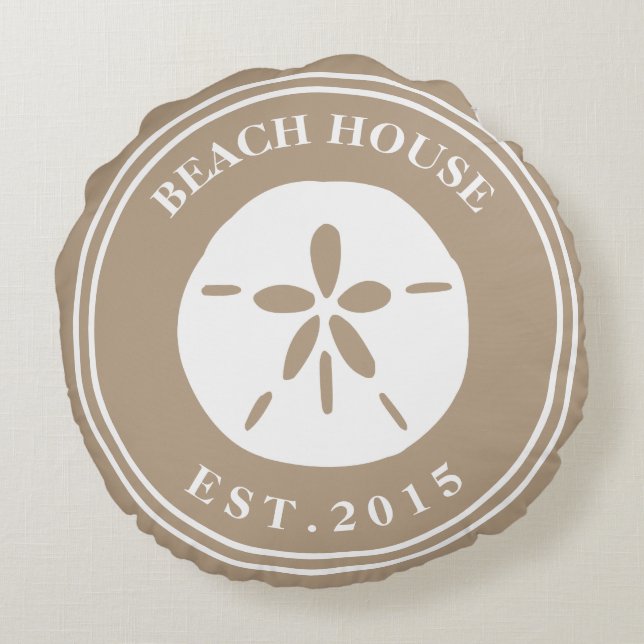 Beach House Rund Kudde (Baksidan)