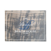 Beach House Rustic Wood Effect White Namn Blue
