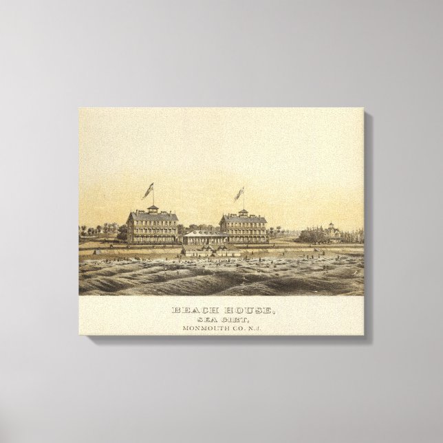 Beach House, Sea Girt, Monmouth Co, NJ Canvastryck (Framsida)