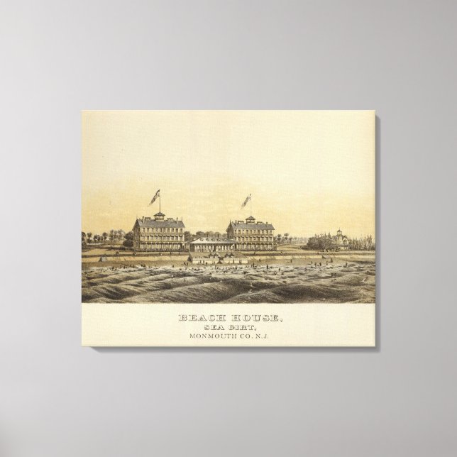 Beach House, Sea Girt, Monmouth Co, NJ Canvastryck (Framsida)