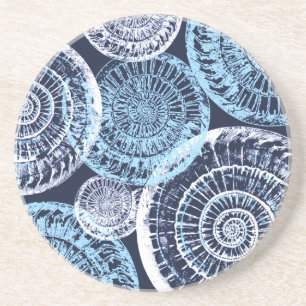 Beach House Sea Snäcka Blue White Underlägg