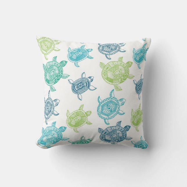 Beach House Sea Turtle Decorative Dekorativ kudde (Framsida)