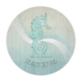 Beach House Seahorse Aqua Blue ID623