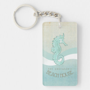 Beach House Seahorse Aqua Blue ID623