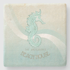 Beach House Seahorse Aqua Blue ID623 Stenunderlägg