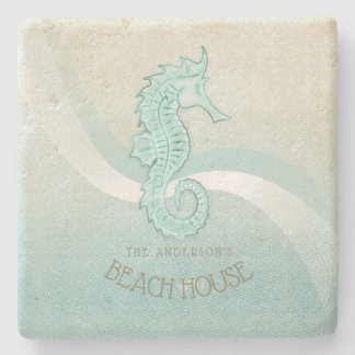 Beach House Seahorse Aqua Blue ID623 Stenunderlägg