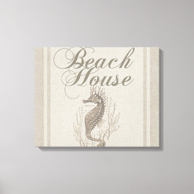 Beach House Seahorse Seashore Canvastryck (Framsida)
