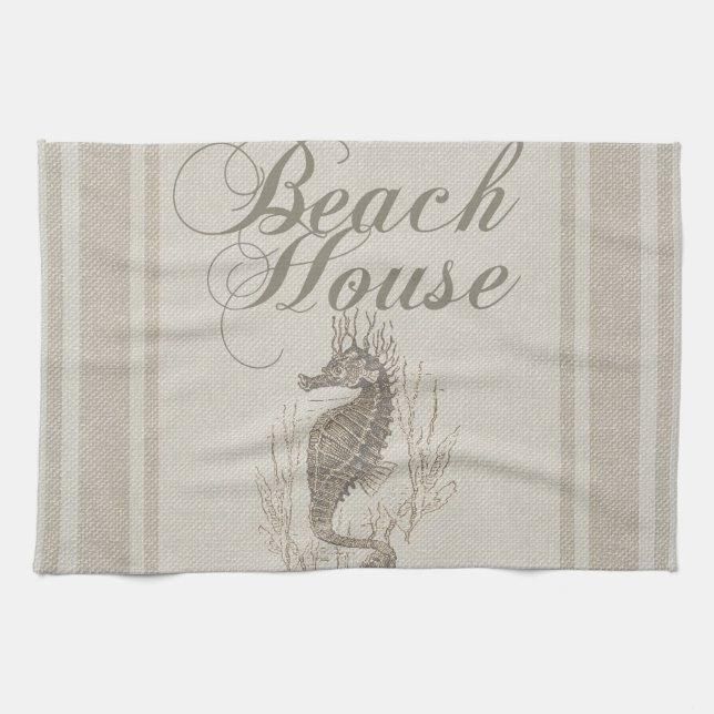 Beach House Seahorse Seashore Kökshandduk (Horisontell)