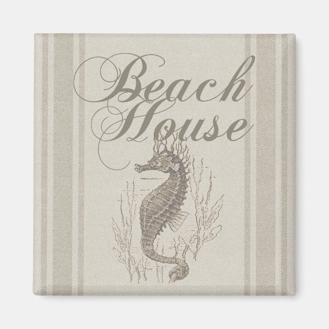 Beach House Seahorse Seashore Magnet (Framsidan)