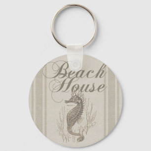 Beach House Seahorse Seashore Nyckelring