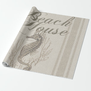 Beach House Seahorse Seashore Presentpapper
