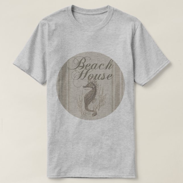 Beach House Seahorse Seashore Tee Shirt (Design framsida)
