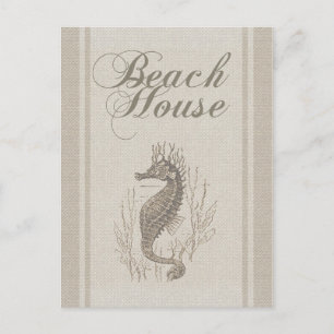 Beach House Seahorse Seashore Vykort