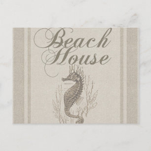 Beach House Seahorse Seashore Vykort
