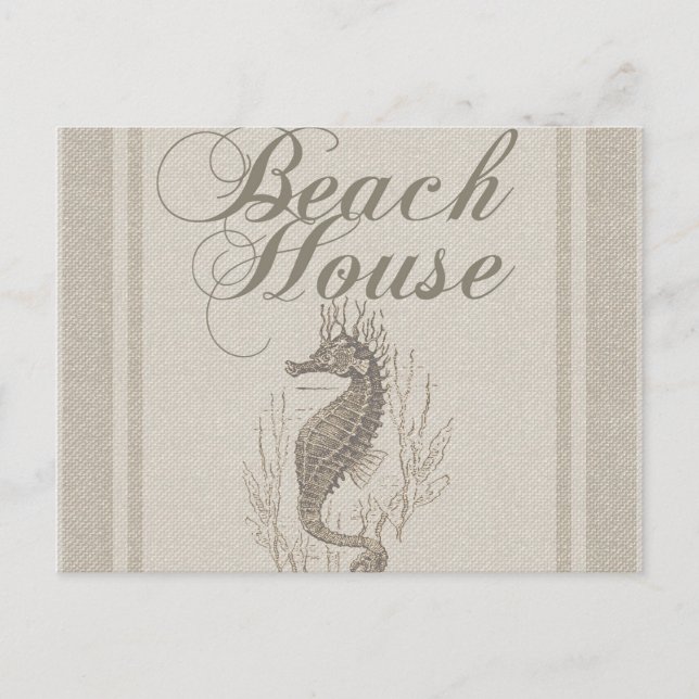Beach House Seahorse Seashore Vykort (Framsida)