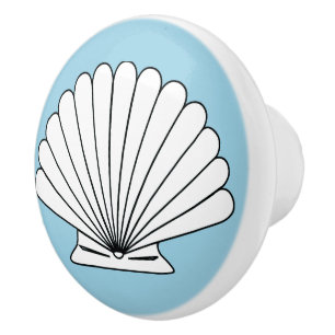 Beach House Seashell Turkvoise Door Knob Knopp