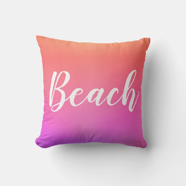 Beach House Shock rosa Orange Ombre Kudde (Framsida)