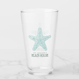 Beach House Starfish Aqua Blue ID623 Glaskopp