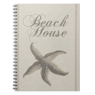 Beach House Starfish Seashore Anteckningsbok