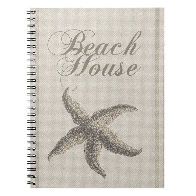 Beach House Starfish Seashore Anteckningsbok (Framsidan)