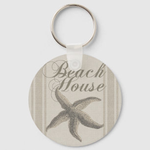 Beach House Starfish Seashore Nyckelring