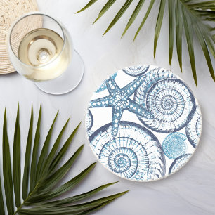 Beach House Starfish Snäcka Blue White Underlägg