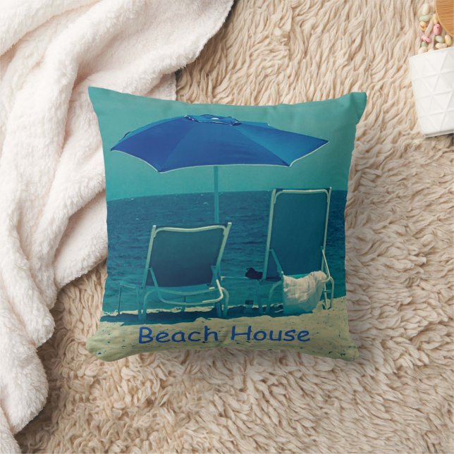 Beach House Summer Blue Sea 4 Marvin Kudde (Filt)