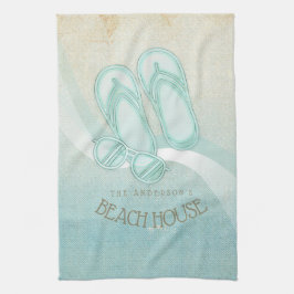 Beach House Sunglasses och Flinflip flops Aqua ID6 Kökshandduk